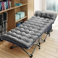 thumbnail image 4 of Slsy Cot, 2 Pack Folding Camping Cots for Adults, Sleeping Cots Rollaway Guest Bed with 2-Sided Pearl Cotton Mattress & Carry Bag, 4 of 11