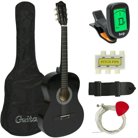 Best Choice Products 38in Beginner Acoustic Guitar Starter Kit with Case, Strap, Digital E-Tuner, Pick, Pitch Pipe, Strings (Best Guitar Under 800)