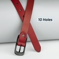 thumbnail image 5 of Maikun Womens Belts Leather Red Belts for Women Black Pin Buckle Belt for Jeans, 5 of 8