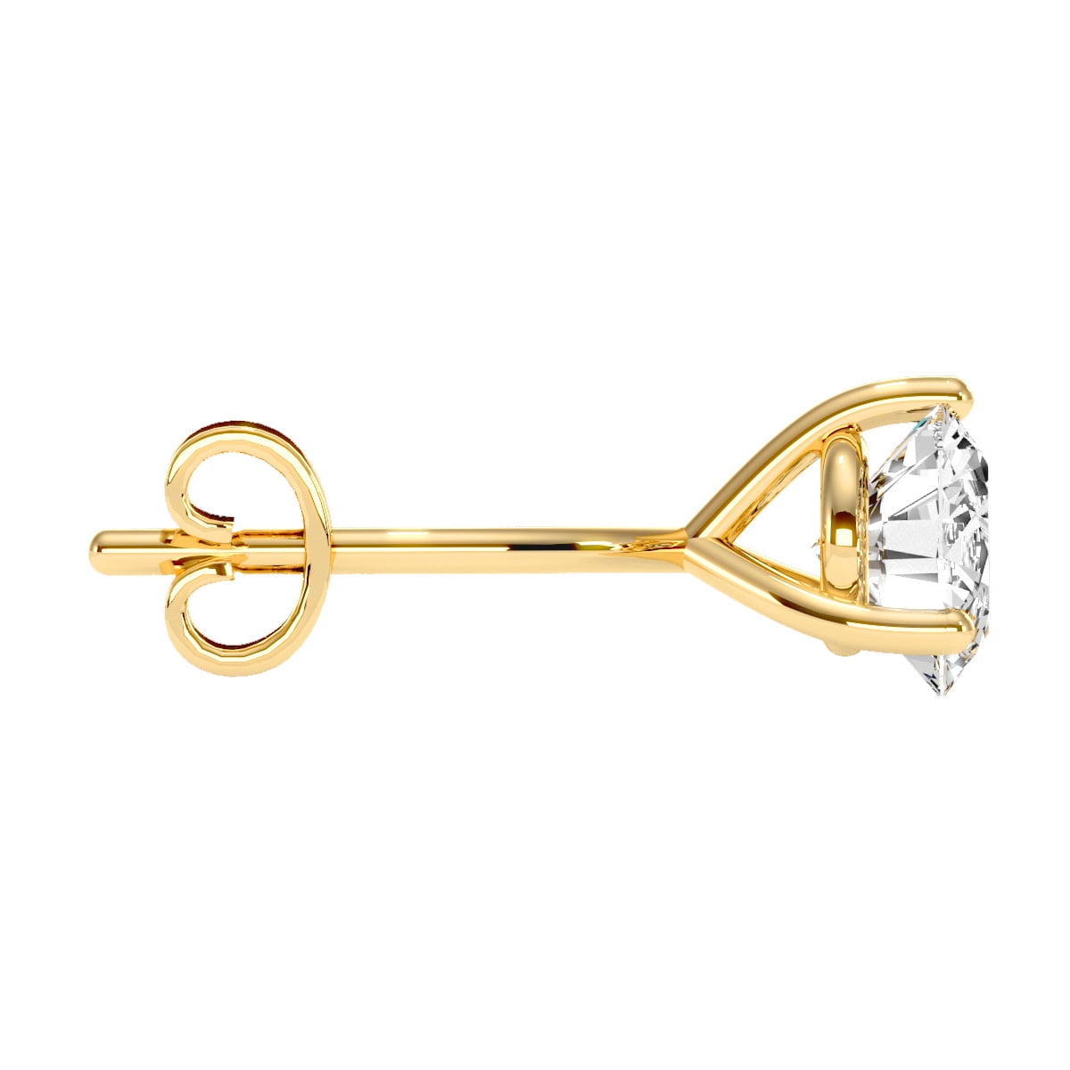 SuperJeweler 1 Carat Moissanite Martini Stud Earrings in 14K Yellow Gold for Women