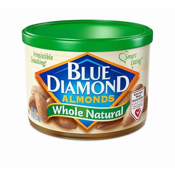 Blue Diamond Almonds, Raw Whole Natural, 6 Ounce (Pack of 1) ( Pack of 2 )