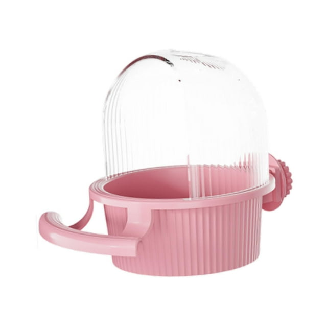 Comedero para jaula de pájaros, comedero para pájaros colgante, tazón de comida para pájaros de gran capacidad, taza para Patio Rosa
