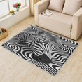 thumbnail image 2 of Zebra Rugs for Living Room Bedroom - Stripe Rug 3x5 - Black and White Carpet for Home Decor - Washable Non Slip Patterned Indoor Small Area Rug - Soft & Low Pile (ZJ&456), 2 of 7