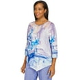 thumbnail image 3 of Alfred Dunner Womens Petite  Italian Scenic Asymmetrical Top, 3 of 6