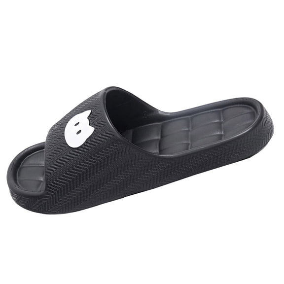 Mens EVA Non-Slip Slides Comfortable Cushioned Massage Footbed Thick Sole Quick Dry Sandals for Indoor Outdoor Pool Beach Travel Black,Size 8.5-10