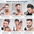 thumbnail image 3 of 5 in 1 Hair Trimmer, Beard Trimmer for Men, Waterproof Electric Razor, Cordless Shavers, Hair Clippers for Mustache Groin Body Hair, Painless Hair Removal, Grooming Kit for Men, Black, 3 of 8