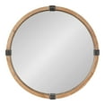 thumbnail image 3 of Kate and Laurel Stockport Framed Round Mirror, 28 Inch Diameter, Rustic Brown, Round Rustic Mirror with Antique Black Frame Ornaments, 3 of 8
