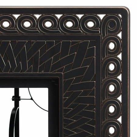 Fire Sense - Cartney Square Aluminum LPG Fire Pit - Antique Bronze