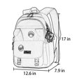 thumbnail image 2 of Innerwin Girls Daypack Multi Pockets Backpack Spine Protection Lightweight Bookbag Large Capacity Girl Fashionable Zipper Waterproof Padded Straps Purple, 2 of 5