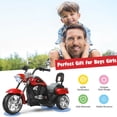 thumbnail image 6 of Gymax 6V Kids Ride On Chopper Motorcycle 3 Wheel Trike with Headlight Red, 6 of 8