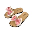 thumbnail image 2 of YHAJDS Toddler Kids Striped Bow Sandals Soft Non Slip Sole Summer Beach Flip Flops, 2 of 5