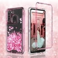 thumbnail image 2 of SPYCASE for Samsung Galaxy A11 Case Liquid Glitter Waterfall Heavy Duty Shockproof for Girls Women Cover - Pink, 2 of 7