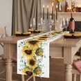 thumbnail image 2 of Table Runners 72 Inches Long Dress Scarves, Sunflower Farmhouse Kitchen Table Runner, Coffee Tablerunners, Yellow Floral Eucalyptus Leaves Watercolor 18x72 Inch, 2 of 9