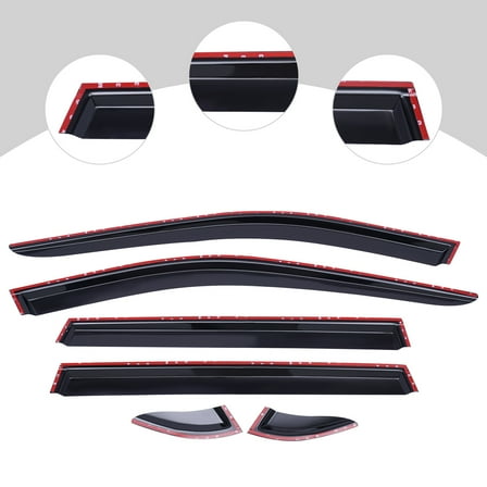 6PCS Black Window Visor Vent Shades Sun Rain Guard for Toyota RAV4 2019-2023