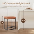 thumbnail image 3 of Sophia & William 24" Bar Stool Counter Height Bar Stools with Footrest, 3 Pack, Brown, 3 of 7
