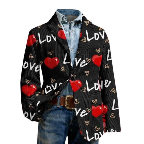 Women Blazer Jackets Boyfriend Open Front Lapel Collar Business Work Office Suit Jackets Long Sleeve Suit Coat Valentines Day Suit