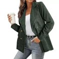 thumbnail image 3 of Chaqueta de otoño para mujer, cárdigan de manga larga, holgado, de Color sólido, con doble botonadura, cálido, Formal, de pana, de negocios, de invierno, para el trabajo, 3 of 5