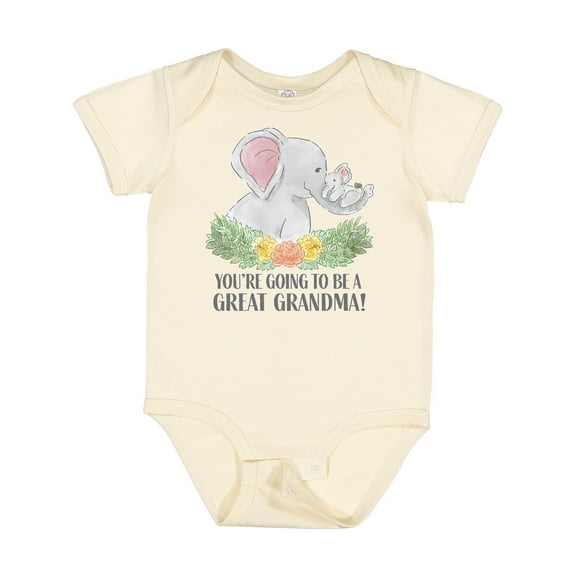 Inktastic You're Going to Be a Great Grandma Elephants with Flowers Boys or Girls Baby Bodysuit