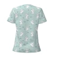 thumbnail image 4 of Naloa Playing Rabbit Print T-Shirts Short Sleeve V Neck Tees for Women Fashion Tops Trendy Lightweight Soft Casual Summer Outfits Clothes, 4 of 5