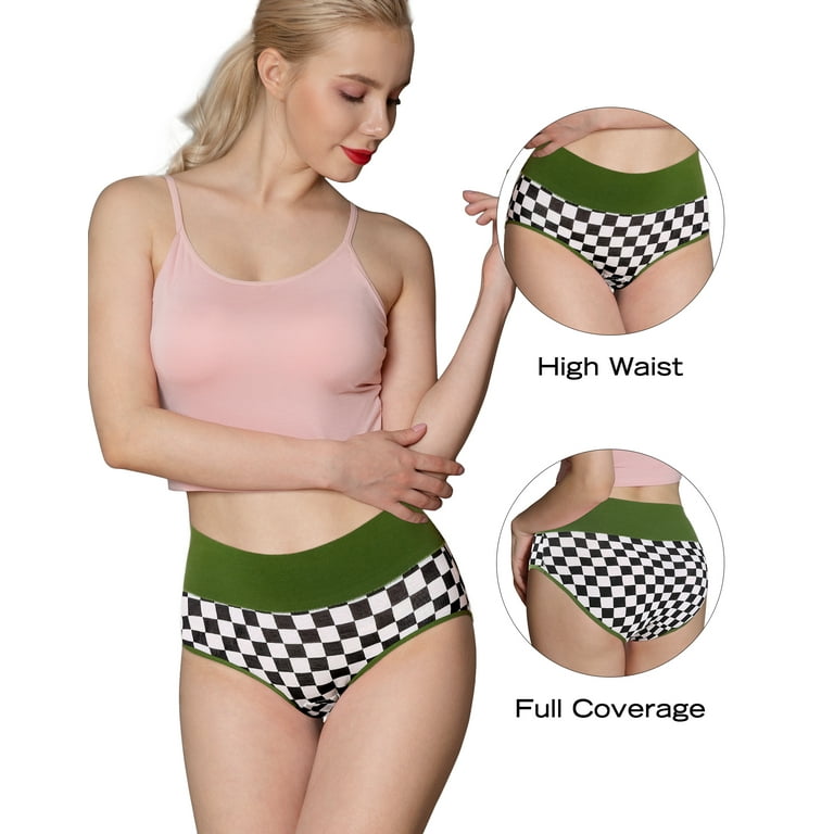 INNERSY Underwear for Women High Waisted Cotton Briefs Comfy