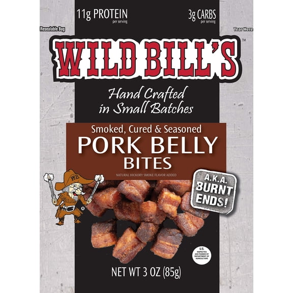 Wild Bill’s Pork Belly Bites 3 Ounce Pack (3 count)