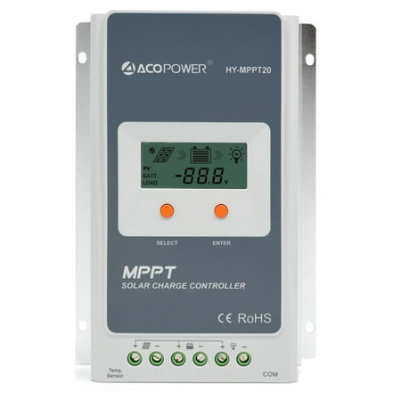 ACOPOWER 30A MPPT Solar Charge Controller 100V input HY-MPPT30A With LCD Display