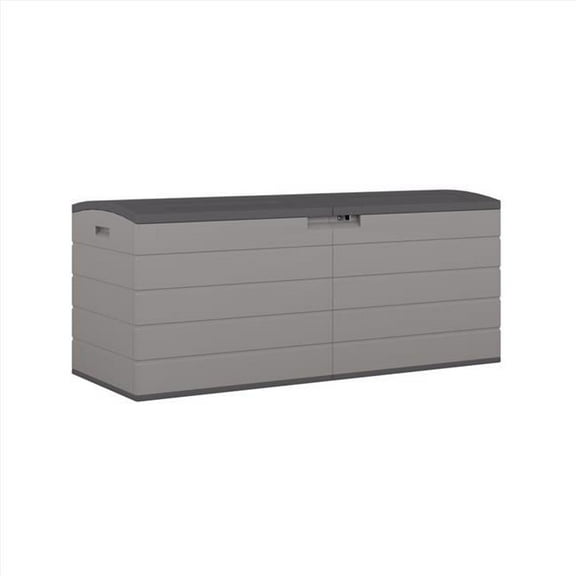 59 x 23 in. 120 gal Plastic Deck Box, Gray