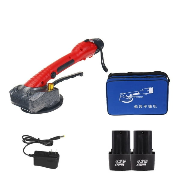 10-Gears 2000W Tile Vibrator Tiling Machine Suction Cup Adjustable Automatic Floor Vibrator Leveling Tool 2 Battery ,Easy to Use