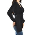 thumbnail image 4 of Blusa de punto diseño cruzado Roman Fashion /Juvenil, 6688 (Negro) negro G, 4 of 6