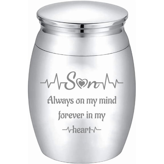 Mini Cremation Urn Small Keepsake Urns Ashes Holder Silver Alloy Sharing Funeral Urn Kit Memorials Miniature Container Decorative Urn for Son Loved Ones Female Male Pets 1.6x1.2Inch diy