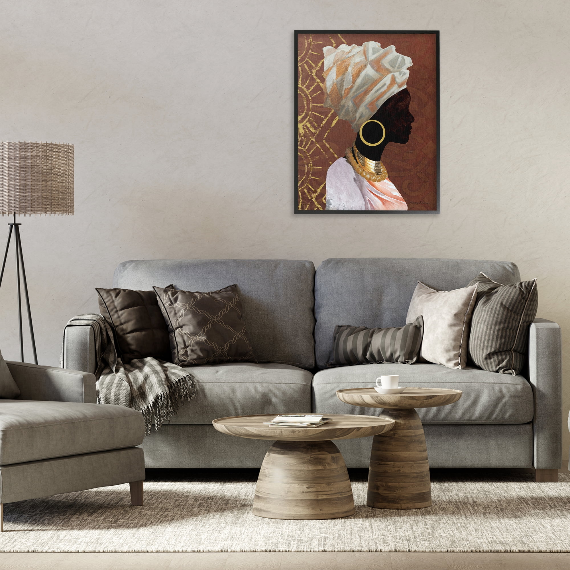 Stupell Industries Traditional Portrait of Woman Novelty Painting Black Framed Art Print Wall Art, 24 x 30
