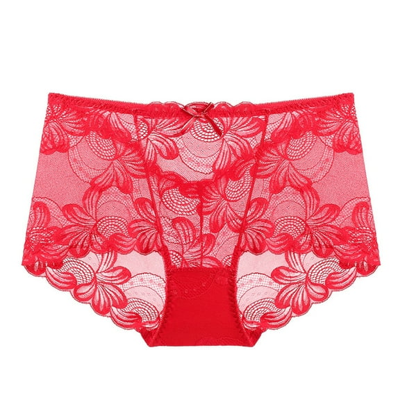 yillto Womens Plus Size Lace Briefs Breathable High Waist Underwear Soft Comfy Panties Underpants