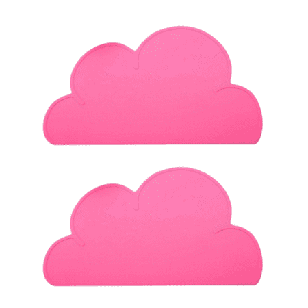 

Kids Placemat - Silicone Cloud Shape Placemat Non Slip Placemat for Baby Toddlers Portable Food Mat Rose Rod