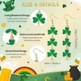 thumbnail image 2 of DESIGNICE St. Patrick's Day Earrings for Women Irish Shamrock Charms Alloy Dangle Earrings Green Clover Accessories Good Luck Hoop Earrings, 2 of 7