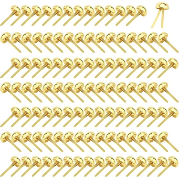 Duslogis 200PCS,Brads for Paper Crafts,Brass Fasteners,Paper Fasteners,Brads Paper Fasteners,Paper Fasteners for Crafts,Fasteners for Crafts,Craft Pins,Split Pins(0.3 x 0.6 Inch,Gold)