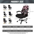 thumbnail image 5 of FKELYI Pink Cherry Floral Hummingbird Print 3 Pcs Set Office Chair Cover with Armrest Covers Anti-Dust Swivel Boss Chair Slipcover Gaming Armchair Protector, Large, 5 of 6