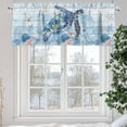 thumbnail image 5 of Sea Turtle Valances for Windows, 42 x 18in, Ocean Starfish Coral Blue Wood Grain Rod Pocket Kitchen Valance Curtain Light Filtering Window Treatments for Living Room Bedroom, 1 Panel, 5 of 7