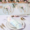 thumbnail image 2 of Blue Pink Plaid Cloth Napkins, Pastel Green White Buffalo Patchwork Washable and Reusable Dinner Napkins Set of 6, Table Napkin for Kitchen Party Birthday Wedding Hotel Housewarming 20"x20", 2 of 8