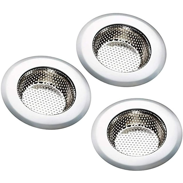 Filtro de fregadero de acero inoxidable, colador de fregadero de cocina, colador de fregadero de cocina y colador de drenaje, perfecto para ducha, fregadero, bañera, 11,5 cm de diámetro, 3 piezas Fason YQ-1234