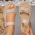 thumbnail image 2 of Rokment Womens Flat Walking Sandals Summer Beach Comfortable Casual Leather Ankle Strap Platform Non Slip Work Shoes for Woman Beige Size 5.5, 2 of 6