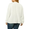 thumbnail image 3 of Unique Bargains Women's Plus Tops V Neck Boho Chiffon Ruffle Blouse 1X White, 3 of 7