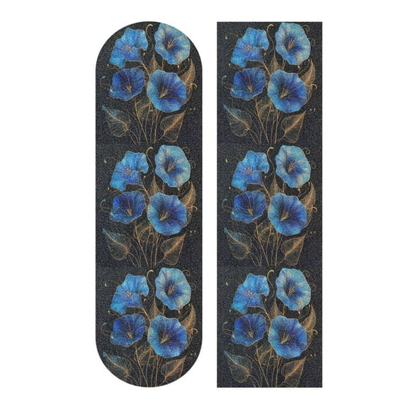 33.1" x 9.1" Tape Skateboard Scooter Grip Tape Skateboard Griptape Sheet Blue Morning Glory Flowers