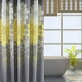 thumbnail image 3 of Gray and Yellow Floral Print Shower Curtains for Farmhouse Bathroom with 12 Hooks, 72"W X 79"L, 3 of 9