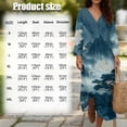 thumbnail image 6 of COEQINE Womens Plus Size Dress Loose V Neck 3/4 Sleeve Flattering Wrap Dress, Wrinkle-Free Machine Washable Boho Sundress for Cocktail Party, Size 3XL, Pine Landscape Blue, 6 of 6