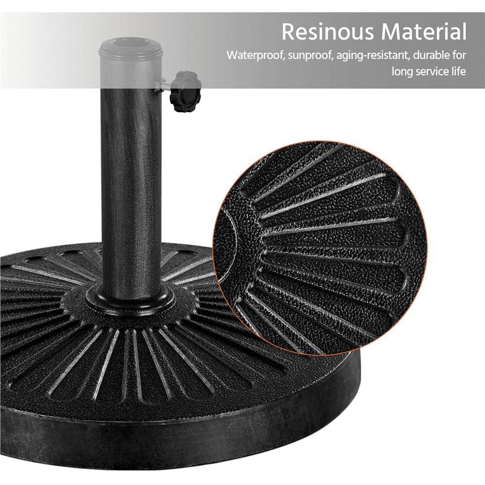 Renwick Patio Market Umbrella Base, 30 lb Round Resin, Black