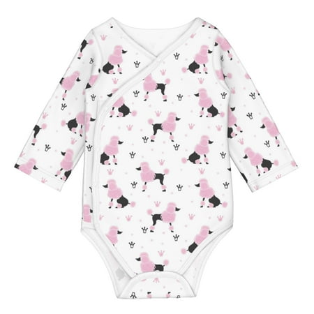 

Coaee Cute Poodle Dog for Soft Cotton Baby Long-Sleeve Bodysuit Girls Boys Bodysuit Romper