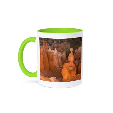3dRose, Thors hammer, Hoodoo, Bryce Canyon, Utah. USA - US45 TNO0009 - Tom Norring, 11oz Two-Tone Green Mug