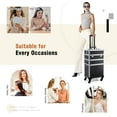 thumbnail image 6 of Professional Rolling Makeup Case Aluminum Cosmetic Trolley 3-in-1  Train Case Organizer Lockable Salon Barber Box Storage with Wheels, 6 of 7