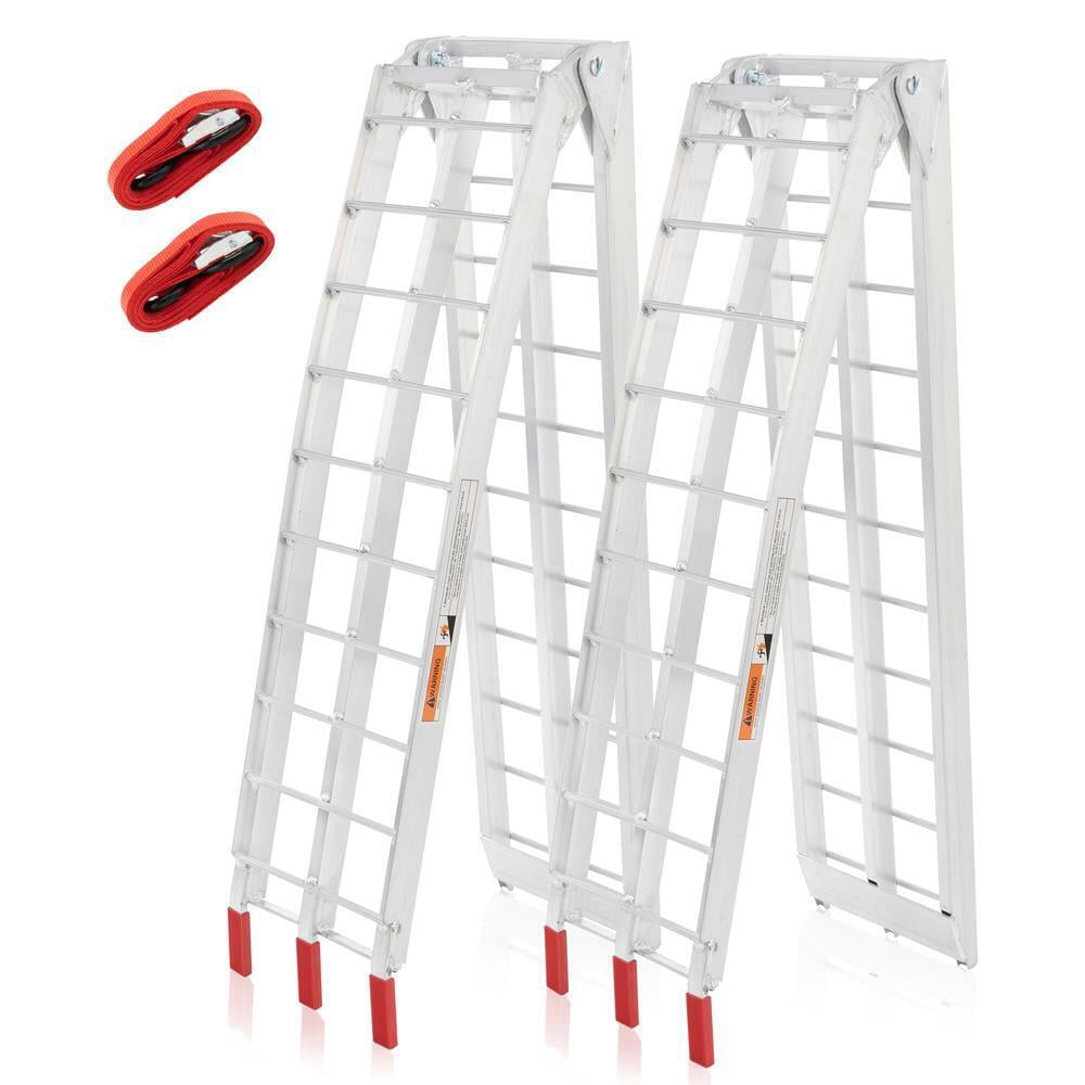 2pcs 7.5ft Folding Motorcycle Aluminum Arched ATV Loading Ramps 1500 lb ...