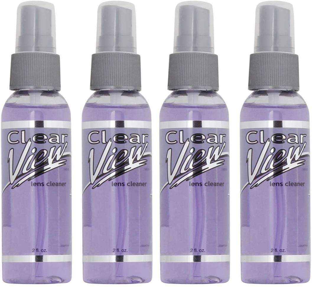 (Pack of 4) Clear View Premium ARCoated AntiStreak AntiStatic Lens Cleaner Spray Walmart